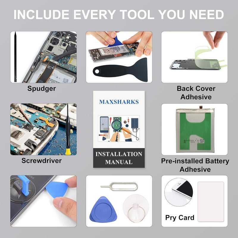 MAXSHARKS New Upgraded Battery for Galaxy A51 4G, EB-BA515ABY Replacement Battery Compatible with Samsung Galaxy A51 4G, with Repair Tools & Instruction - Image 5